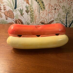 SOLD Vintage 1985 MSR Ceramic Hot Dog Dish – Retro Kitsch Novelty Serving Piece